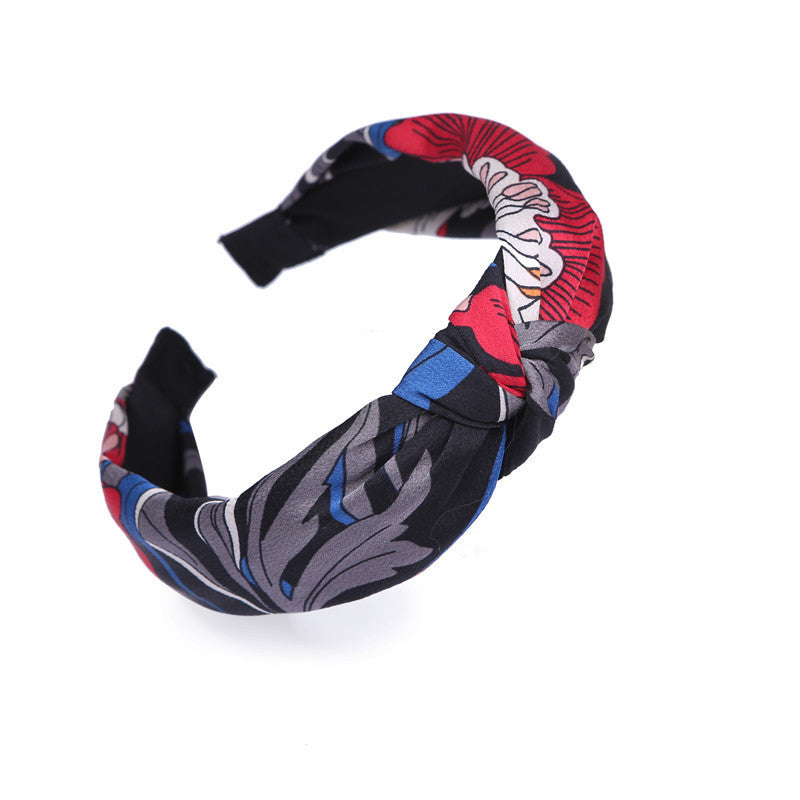 JMT-128394 Korean Style Unisex Wide-Sided Knotted Face Wash Headband