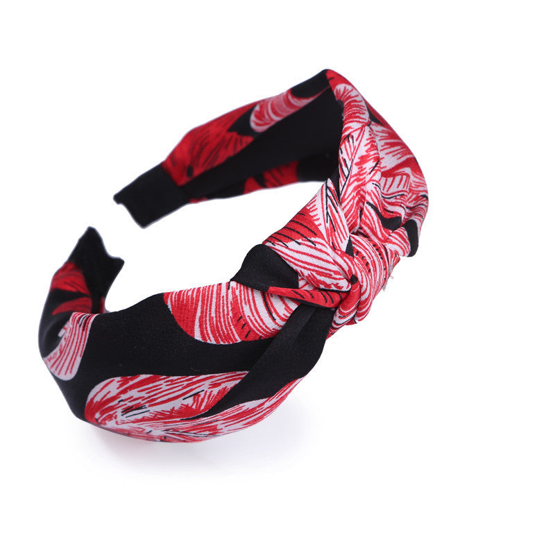 JMT-128394 Korean Style Unisex Wide-Sided Knotted Face Wash Headband