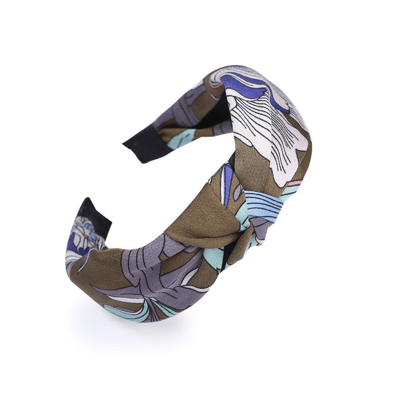 JMT-128394 Korean Style Unisex Wide-Sided Knotted Face Wash Headband