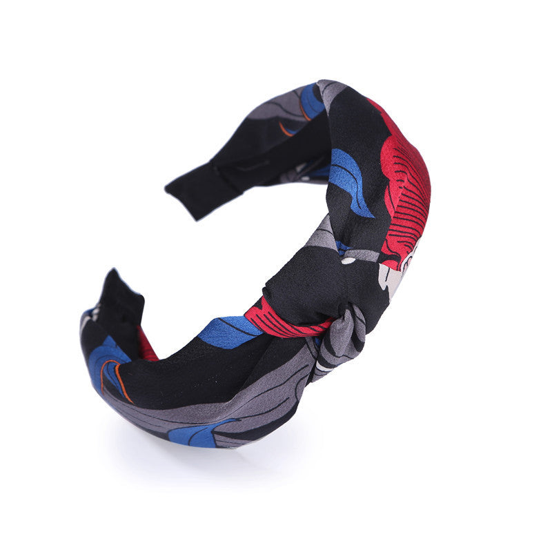 JMT-128394 Korean Style Unisex Wide-Sided Knotted Face Wash Headband