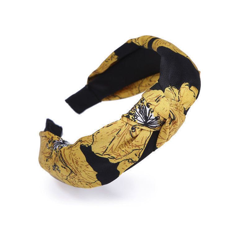 JMT-128394 Korean Style Unisex Wide-Sided Knotted Face Wash Headband