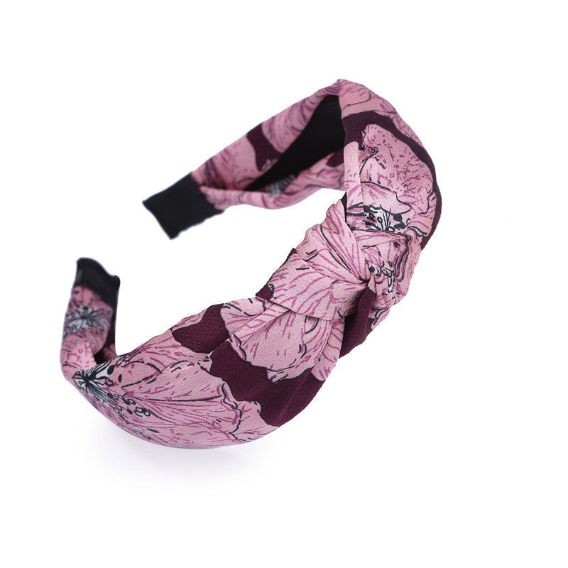 JMT-128394 Korean Style Unisex Wide-Sided Knotted Face Wash Headband