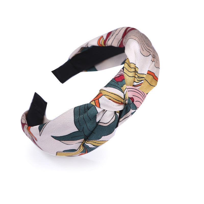 JMT-128394 Korean Style Unisex Wide-Sided Knotted Face Wash Headband