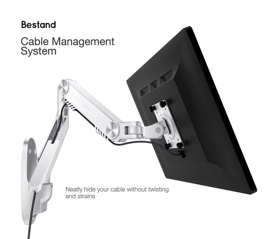 JMT-128970 Aluminum Alloy Single-Arm Monitor Wall Mount Bracket - 2.8KG, 40.5x34.5x12.7CM
