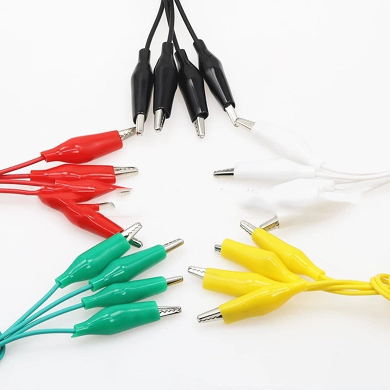 JMT-129034 Crocodile Clips Test Lines - 35mm & 45mm, Multiple Colors, PVC Casing, 10 Wires per Bundle