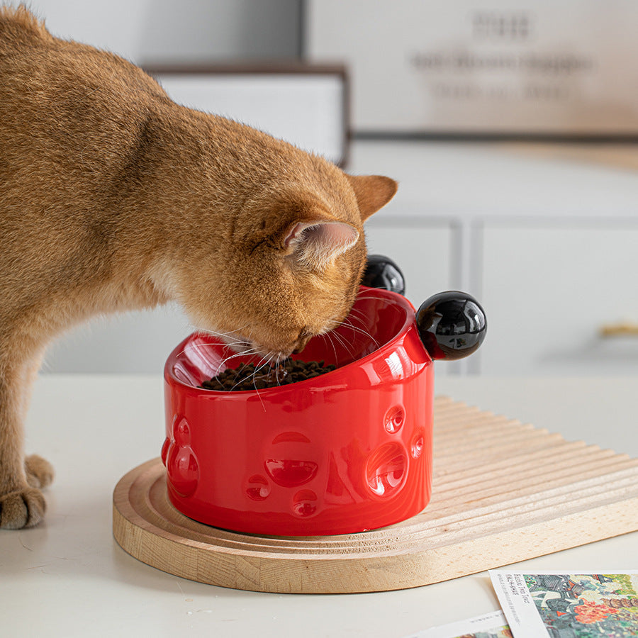 JMT-129034 Elevated Ceramic Pet Bowl Set with Neck Protection for Cats and Dogs, Anti-Spill Design