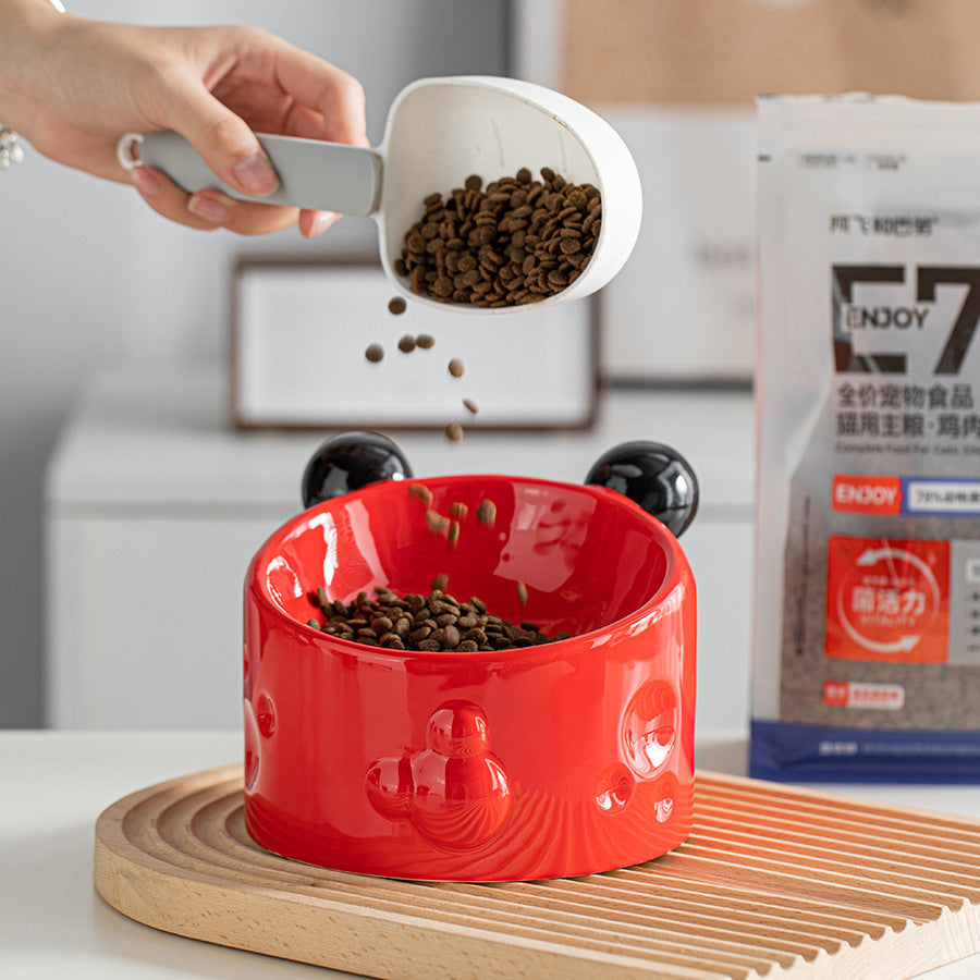 JMT-129034 Elevated Ceramic Pet Bowl Set with Neck Protection for Cats and Dogs, Anti-Spill Design