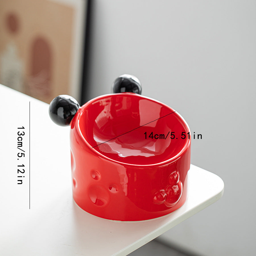 JMT-129034 Elevated Ceramic Pet Bowl Set with Neck Protection for Cats and Dogs, Anti-Spill Design