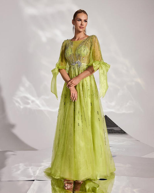 JMT-129098 Elegant Green Evening Dress - Style SH0128 for Women