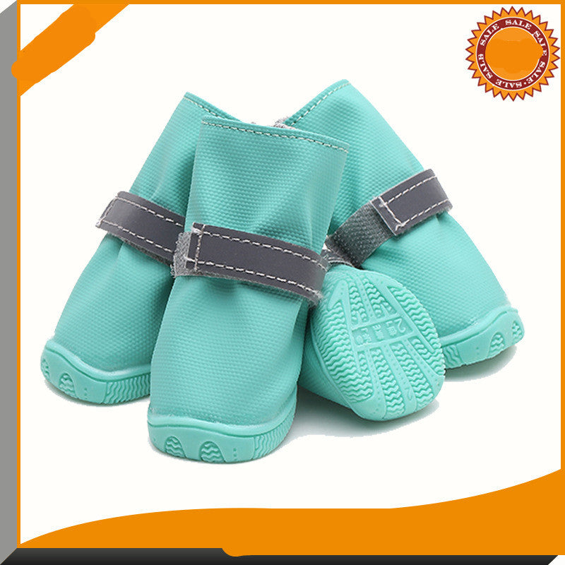 JMT-129482 Reflective Heavy-Duty Rain Boots for Dogs - Waterproof PVC Coated Nylon, Non-Slip Sole, Soft Interior, Multiple Sizes Available