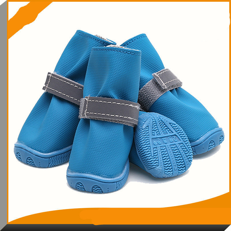JMT-129482 Reflective Heavy-Duty Rain Boots for Dogs - Waterproof PVC Coated Nylon, Non-Slip Sole, Soft Interior, Multiple Sizes Available