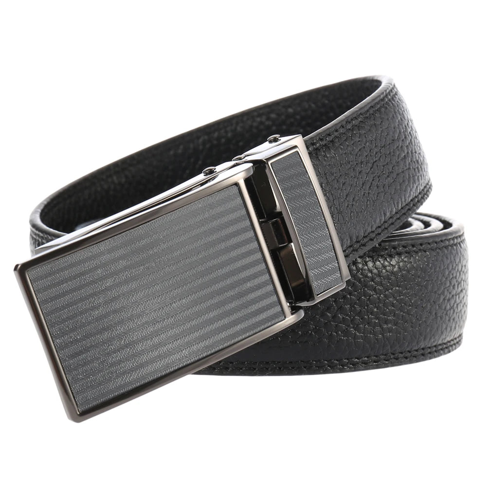 JMT-129610 Men's Leather Belt with Automatic Buckle – Model LY33-0222-5