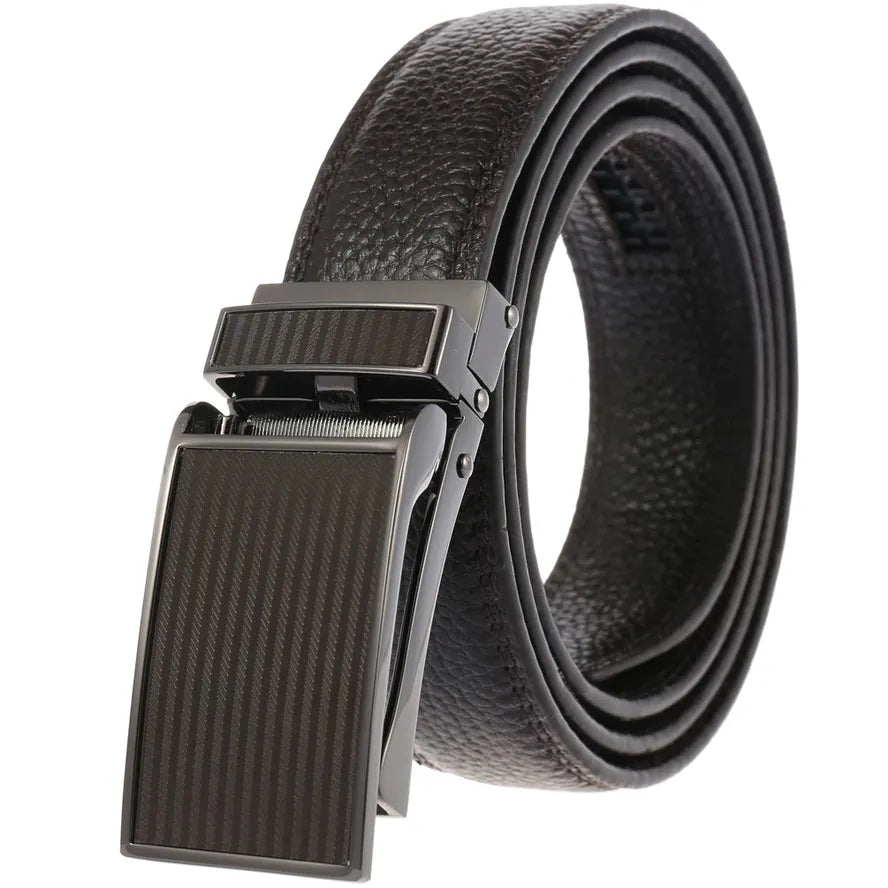 JMT-129610 Men's Leather Belt with Automatic Buckle – Model LY33-0222-5