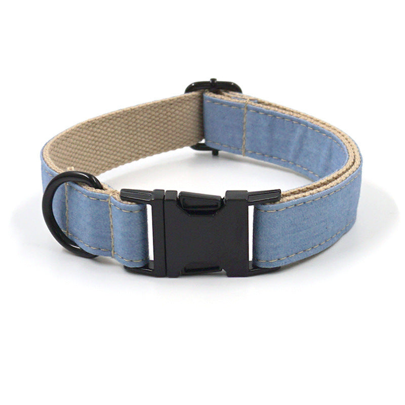 JMT-129674 Denim Pet Collar and Leash Set with Bowknot – Lightweight and Stylish Solution for Dogs