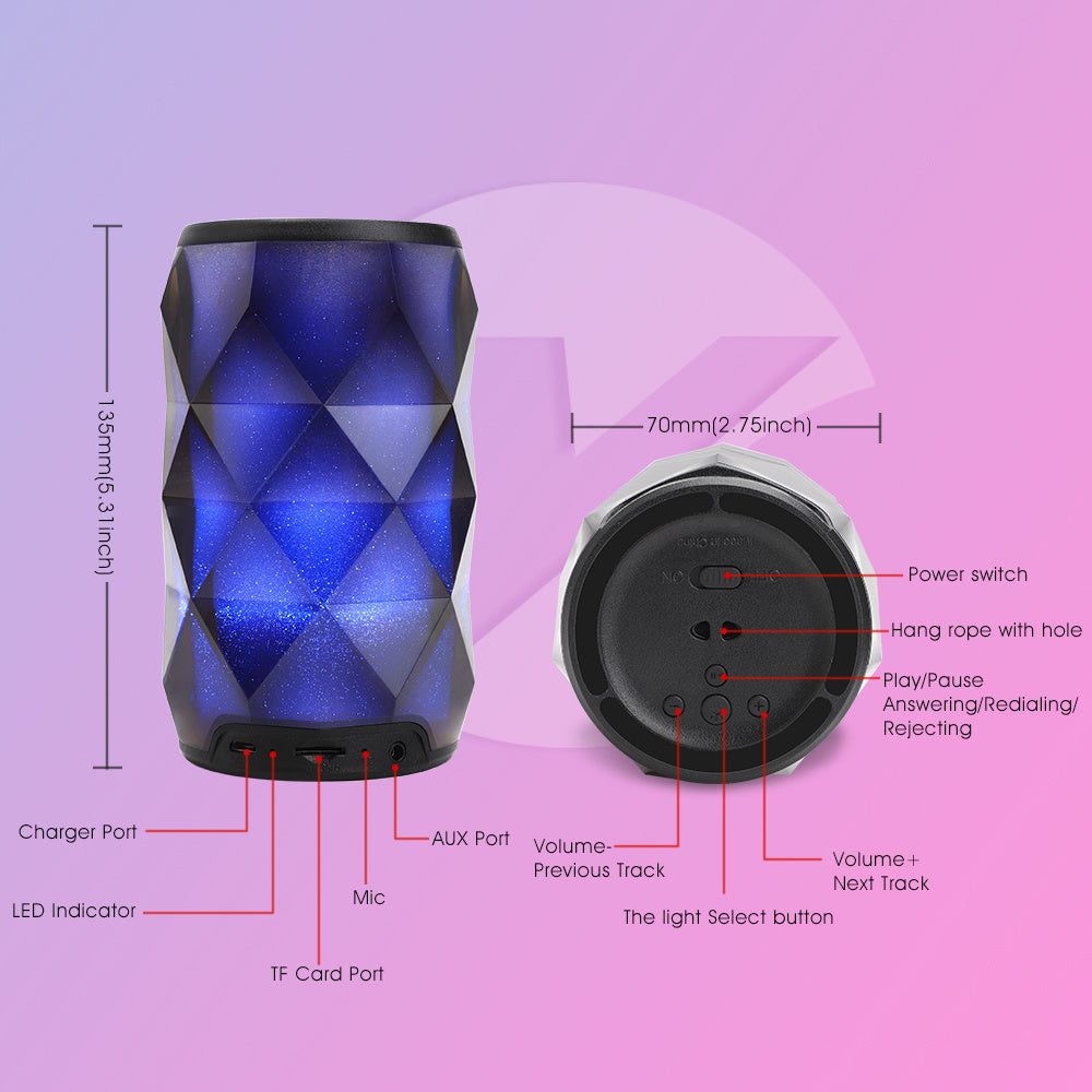 JMT-130186 Crystal Coke Can Shaped Bluetooth Speaker Lantern with Touch Control and Starry Sky Lighting Effect