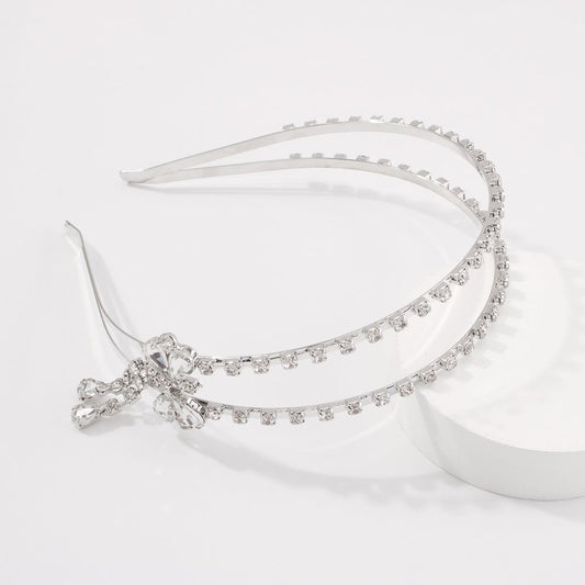 JMT-130698 White Alloy Geometric Hair Headband for Women