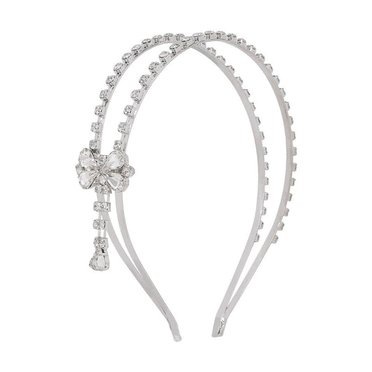 JMT-130698 White Alloy Geometric Hair Headband for Women