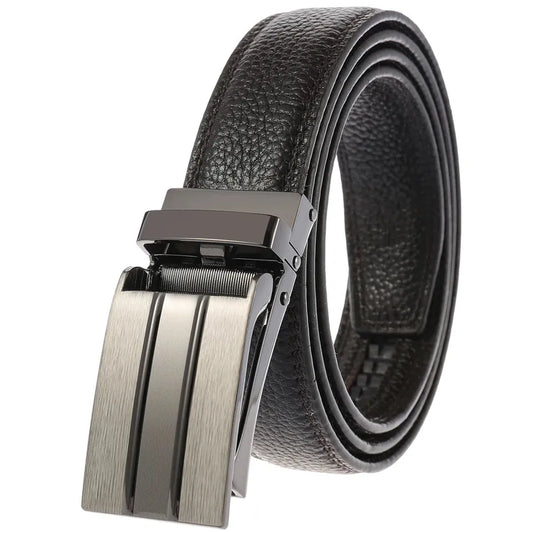 JMT-130762 Genuine Leather Automatic Buckle Belt for Versatile Styling and Comfort