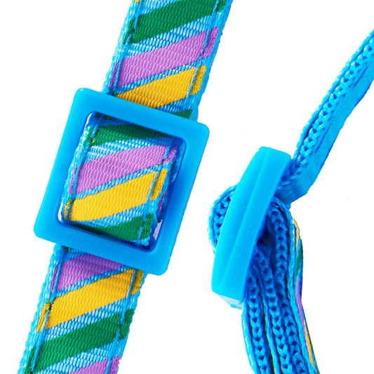 JMT-130826 Twill Patterned Adjustable Pet Collar with Bell - 1.0cm Width, 19-32cm Size Range