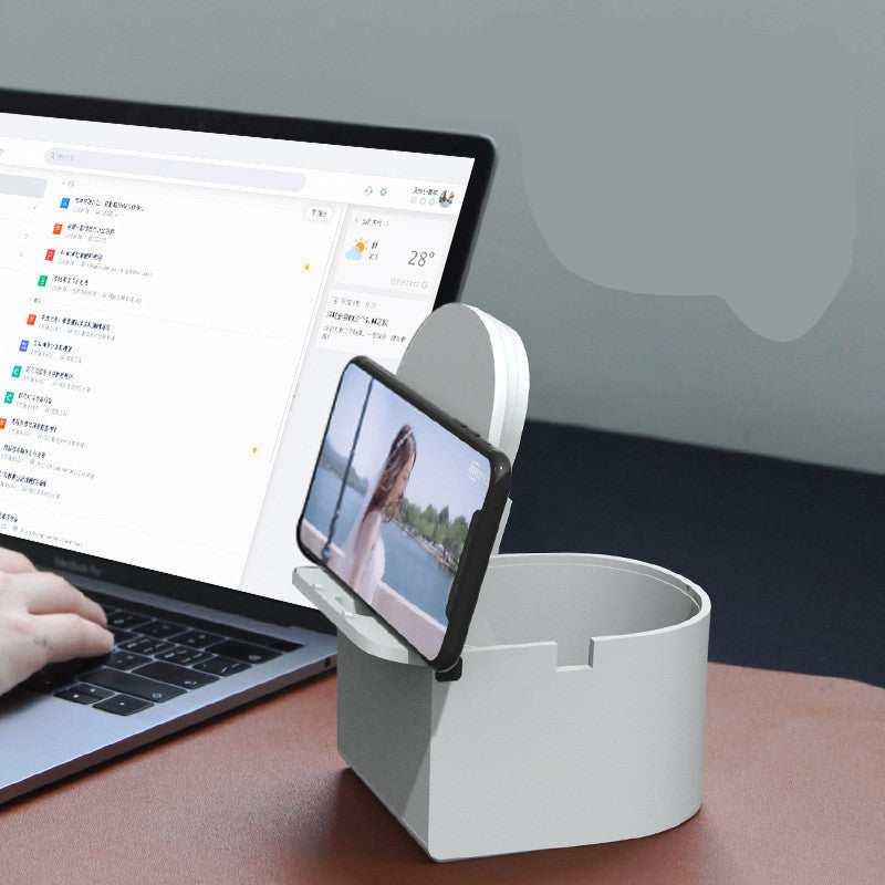 JMT-131018 Multifunctional Lazy Desktop Mobile Phone Holder in Cool Gray and Pumpkin Red