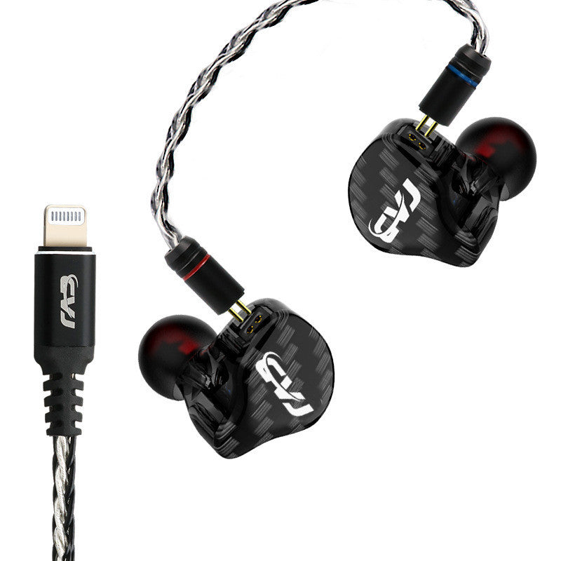 JMT-131146 Lightning Interface Ring Iron HiFi In-Ear Headphones with Silicone Sleeves and Storage Bag
