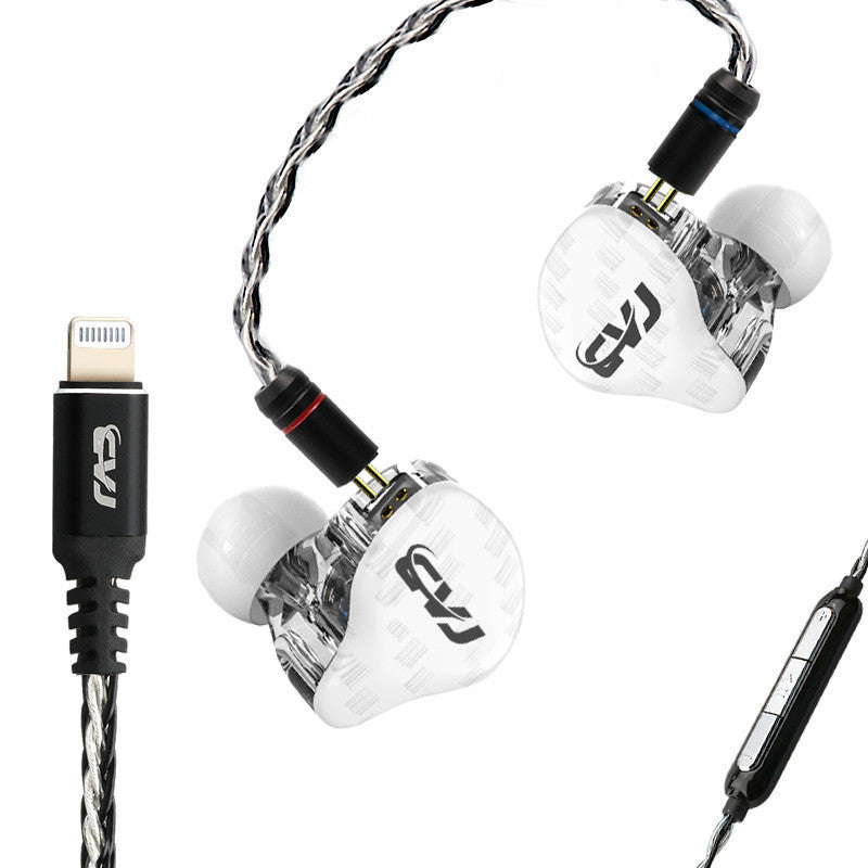 JMT-131146 Lightning Interface Ring Iron HiFi In-Ear Headphones with Silicone Sleeves and Storage Bag