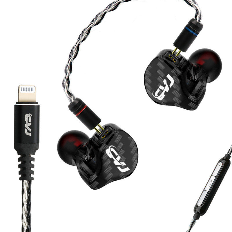 JMT-131146 Lightning Interface Ring Iron HiFi In-Ear Headphones with Silicone Sleeves and Storage Bag
