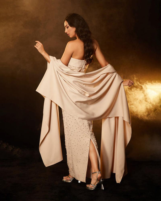 JMT-131402 Nude Evening Dress with Elegant Design for Women SH0104