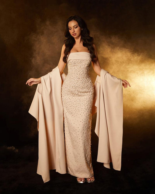 JMT-131402 Nude Evening Dress with Elegant Design for Women SH0104