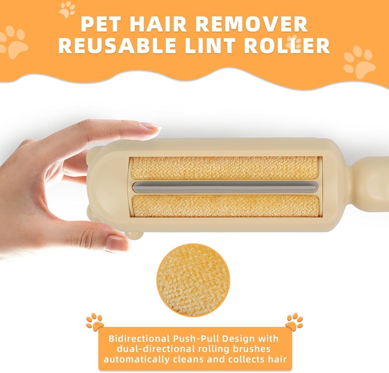 JMT-131402 Pet Hair Remover with Self-Cleaning Base for Efficient Fur Removal from Furniture, Carpets, and Car Seats