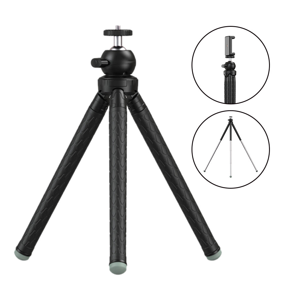 JMT-132170 Adjustable Tripod for iPhone with 7 Sections, High Elastic Rubber, 110CM Max Height, Anti-Skid Design