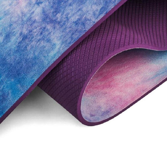 JMT-132362 Tie-Dyed Natural Rubber Suede Yoga Mat with Sublimation Transfer Design