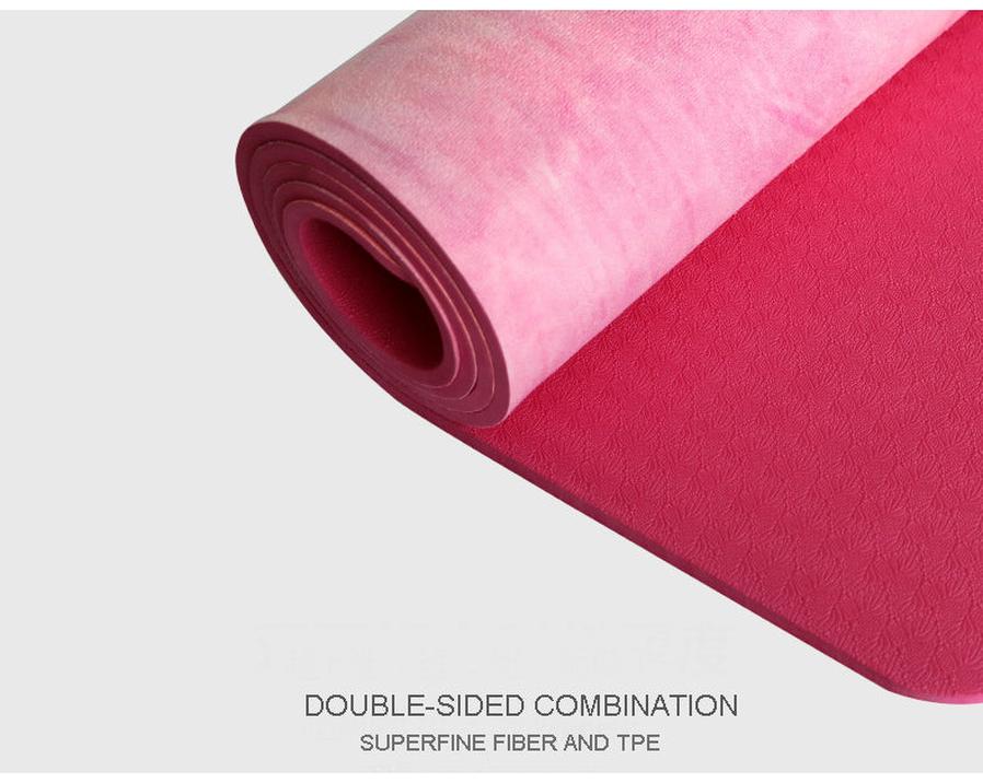 JMT-132362 Tie-Dyed Natural Rubber Suede Yoga Mat with Sublimation Transfer Design