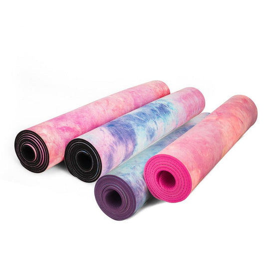 JMT-132362 Tie-Dyed Natural Rubber Suede Yoga Mat with Sublimation Transfer Design
