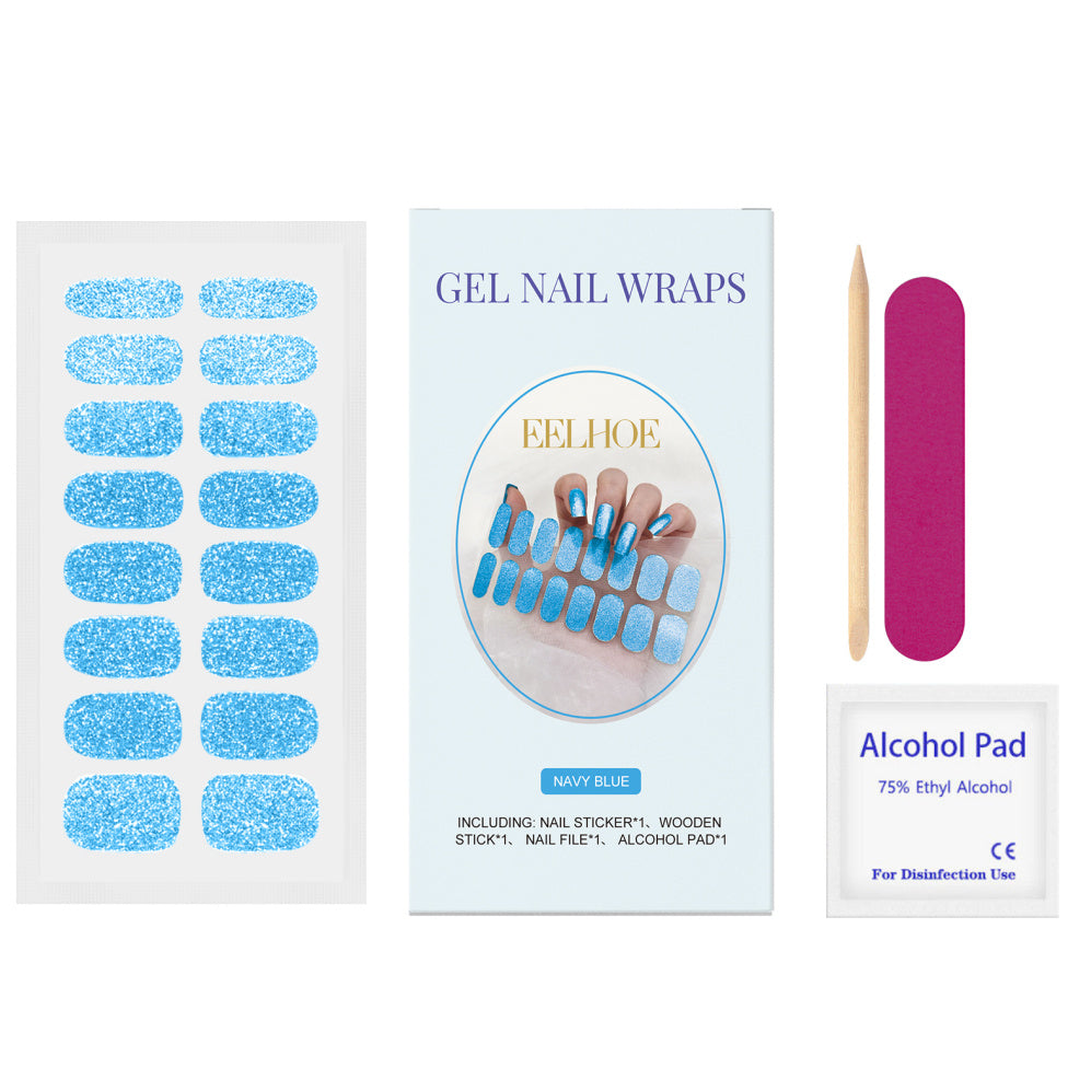 JMT-132618 Glitter Soft Gel Nail Sticker Set in Four Vibrant Colors – Easy Application & Complete Nail Care Kit