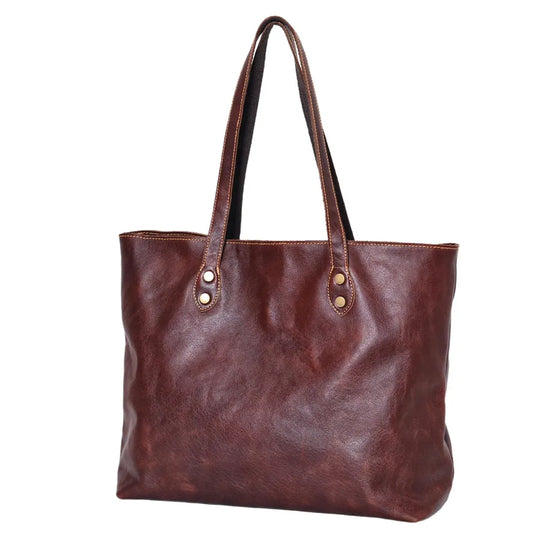 JMT-133002 Custom Vintage Genuine Leather Tote Bag for All Seasons