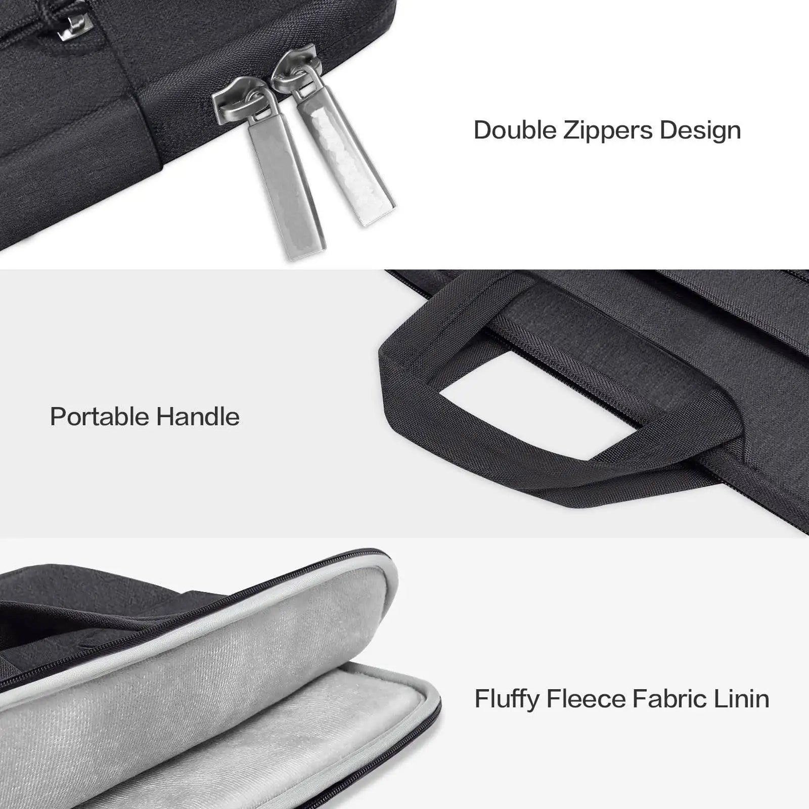 JMT-133130 Portable Black Laptop Tote Bag for Men and Women, Ideal for Business and Daily Use