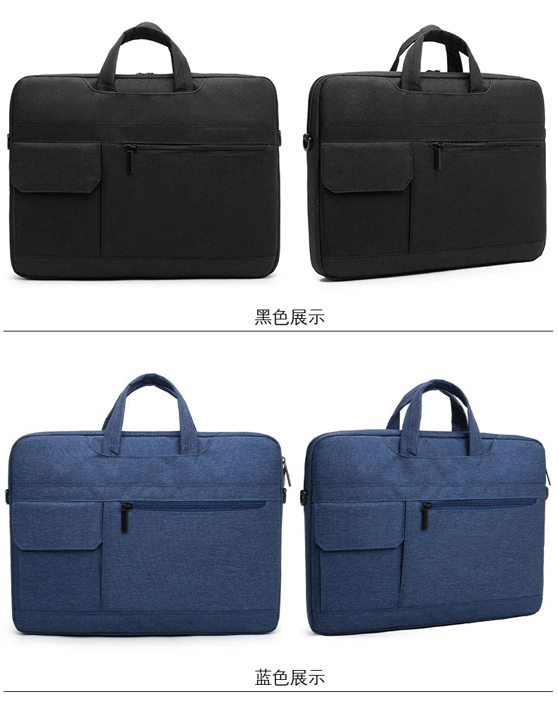JMT-133130 Portable Black Laptop Tote Bag for Men and Women, Ideal for Business and Daily Use