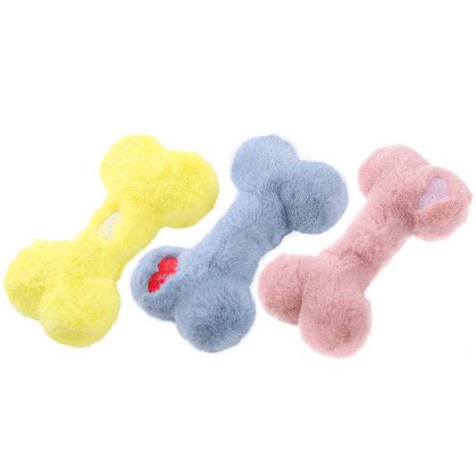JMT-133450 Interactive Bite-Resistant Love Bone Plush Dog Toy for Teeth Grinding Fun