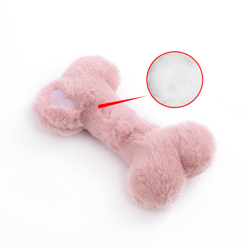 JMT-133450 Interactive Bite-Resistant Love Bone Plush Dog Toy for Teeth Grinding Fun