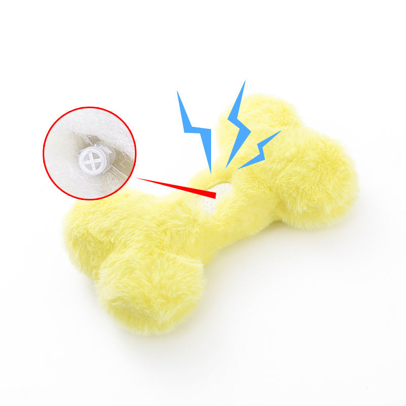 JMT-133450 Interactive Bite-Resistant Love Bone Plush Dog Toy for Teeth Grinding Fun