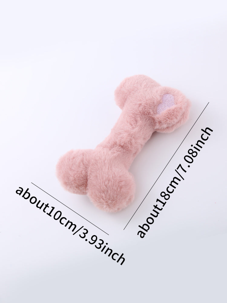 JMT-133450 Interactive Bite-Resistant Love Bone Plush Dog Toy for Teeth Grinding Fun