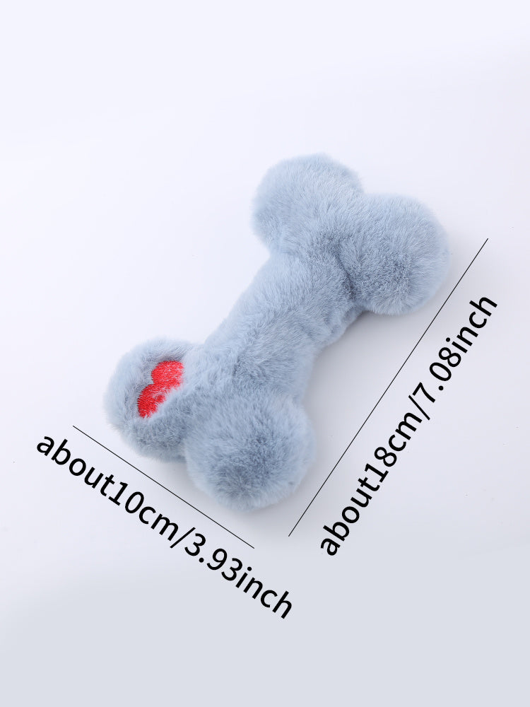 JMT-133450 Interactive Bite-Resistant Love Bone Plush Dog Toy for Teeth Grinding Fun