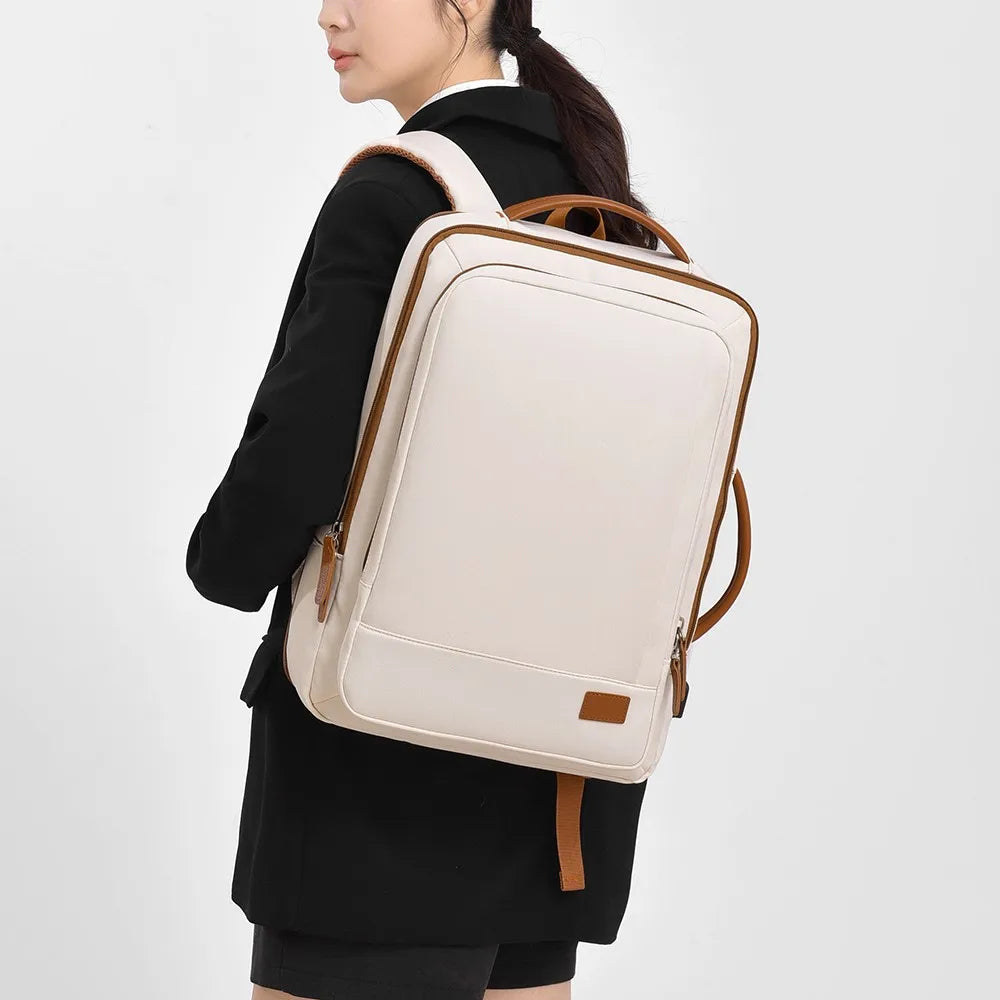 JMT-133642 Lightweight Waterproof Expandable Laptop Backpack with Breathable Shoulder Straps and USB Port