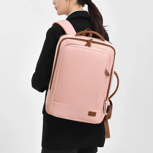 JMT-133642 Lightweight Waterproof Expandable Laptop Backpack with Breathable Shoulder Straps and USB Port