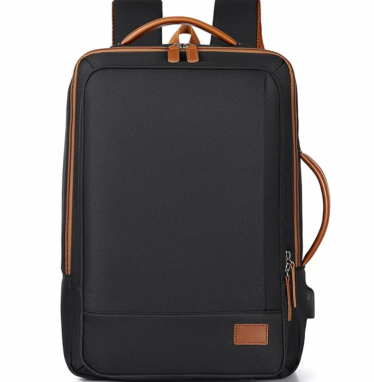 JMT-133642 Lightweight Waterproof Expandable Laptop Backpack with Breathable Shoulder Straps and USB Port
