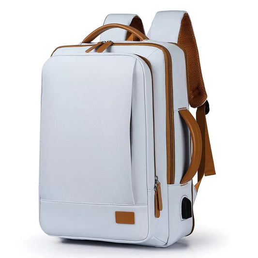 JMT-133642 Lightweight Waterproof Expandable Laptop Backpack with Breathable Shoulder Straps and USB Port