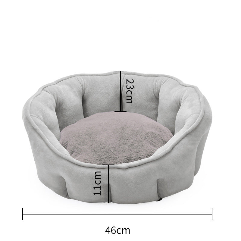 JMT-133770 Cozy Plush Cat Kennel with Hammock - Warm Winter Pet Bed, 46*46*23cm