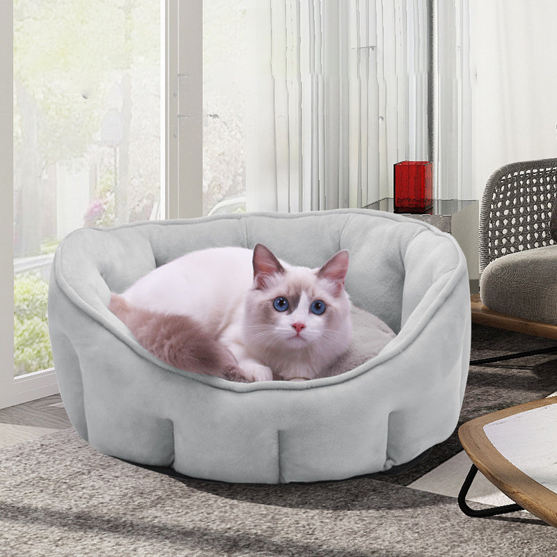 JMT-133770 Cozy Plush Cat Kennel with Hammock - Warm Winter Pet Bed, 46*46*23cm