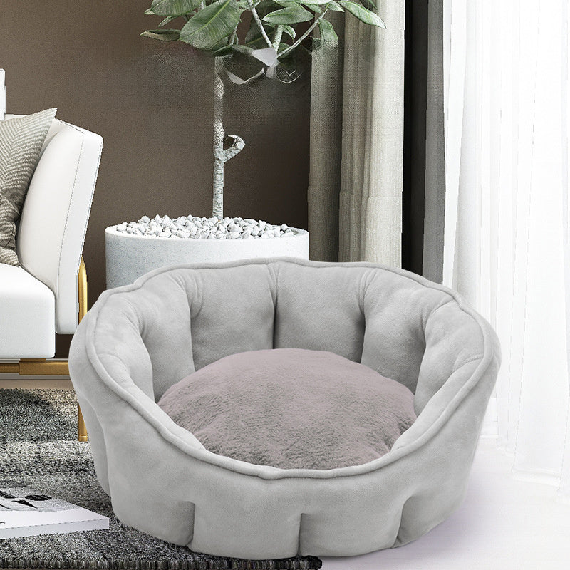 JMT-133770 Cozy Plush Cat Kennel with Hammock - Warm Winter Pet Bed, 46*46*23cm